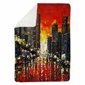Begin Home Decor 60 x 80 in. Abstract Sunset on the City-Sherpa Fleece Blanket 5545-6080-CI147